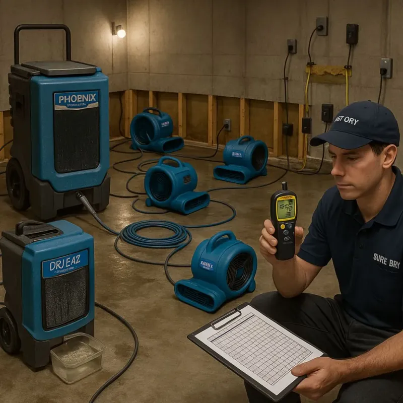 Structural Drying and Dehumidification process in Wyandotte County, KS